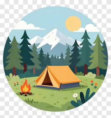 Camping Tent With Campfire PNG