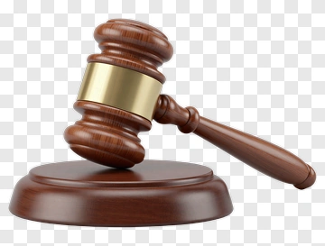 Wooden Gavel With Gold Band PNG