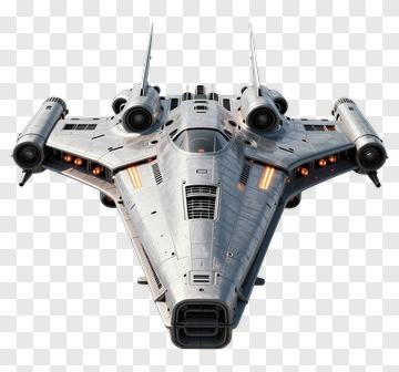 Silver Spacecraft With Orange Lights PNG