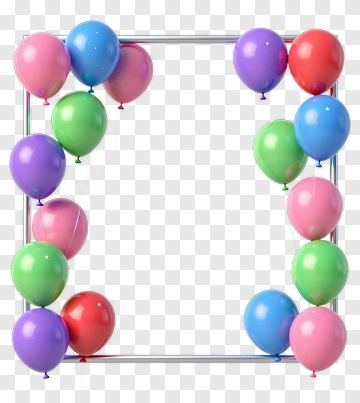 Colorful Balloons Framed By Metal Bars PNG