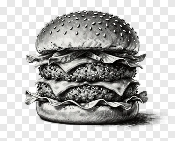 Double Cheeseburger Sketch PNG