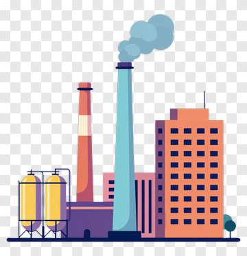 Industrial Factory Scene PNG