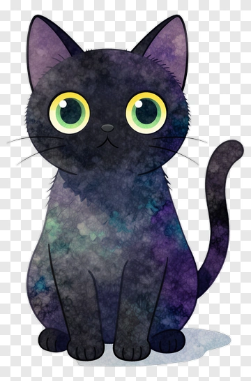 Black Cat With Starry Fur PNG
