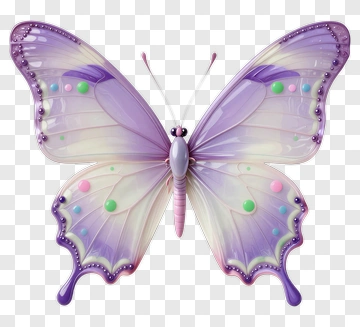 Purple Butterfly With Colorful Dots PNG