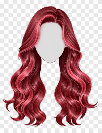Long Red And Pink Hair PNG