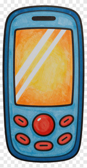 Hand Drawn Blue Mobile Phone PNG