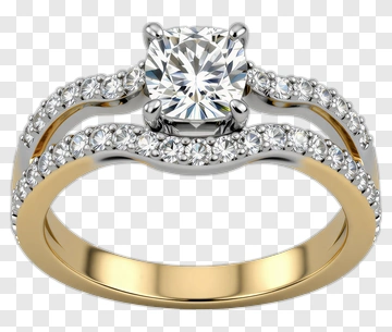 Diamond Ring With Gold And Platinum Setting PNG