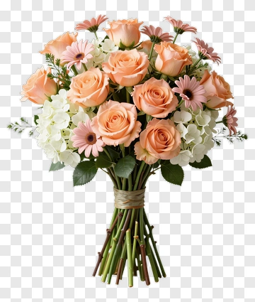 Pastel Flower Bouquet With Roses And Daisies PNG