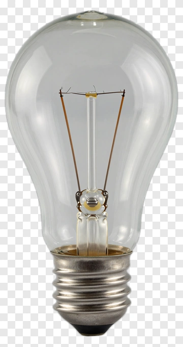 Clear Glass Light Bulb With Filament PNG