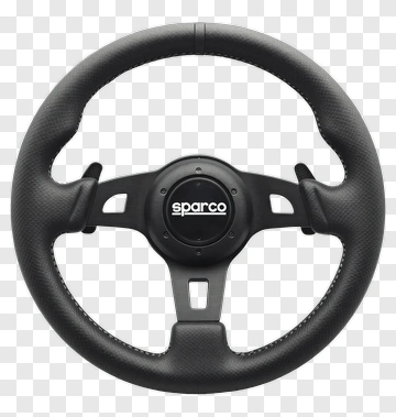 Black Sparco Steering Wheel PNG