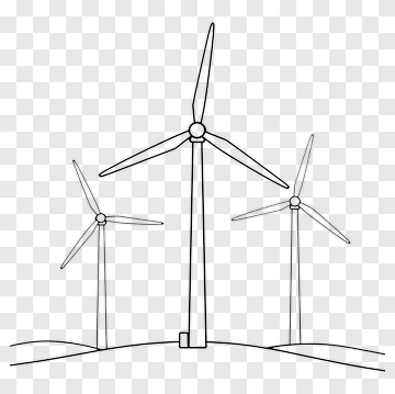 Three Wind Turbines PNG
