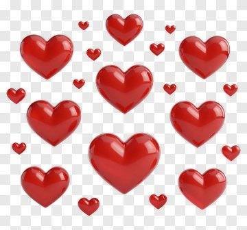 Red Hearts Floating PNG
