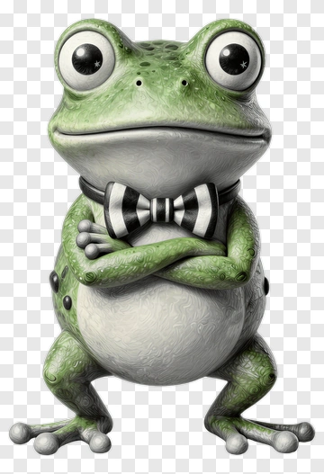 Chic Frog In Bow Tie PNG