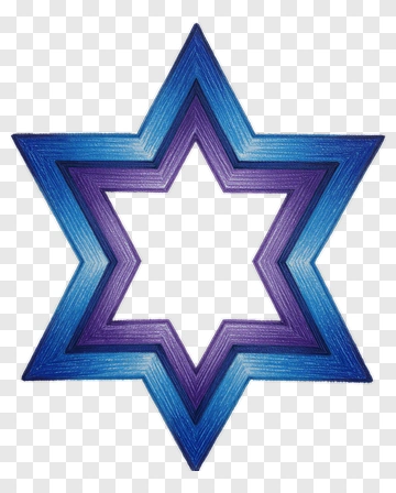 Hand-drawn Blue And Purple Star PNG