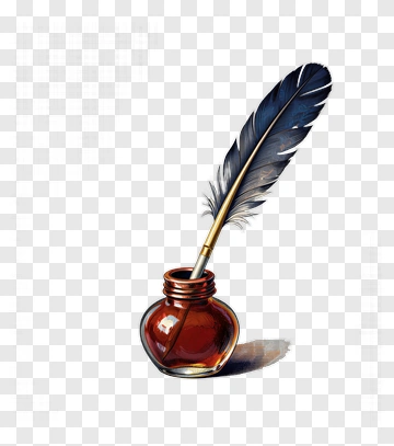 Quill Pen In Inkwell PNG