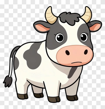 Cute Cartoon Cow PNG