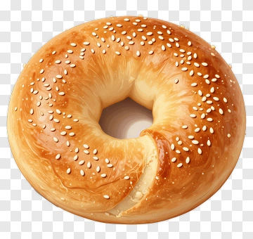 Golden Bagel With Sesame Seeds PNG
