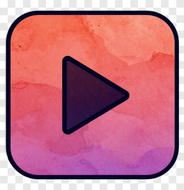 Watercolor Play Button Icon PNG