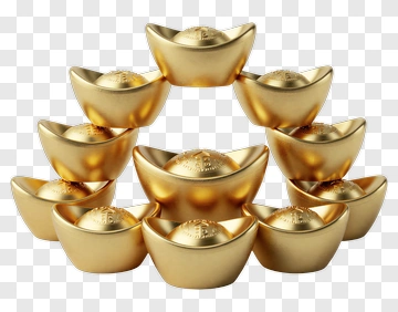 Stack Of Gold Ingots PNG