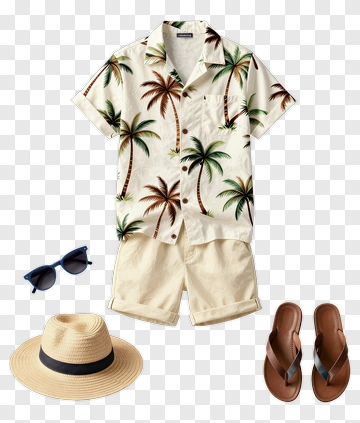 Palm Tree Shirt And Shorts Set PNG