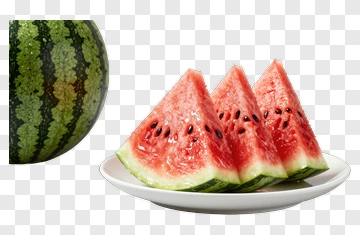 Watermelon Slice On Plate PNG