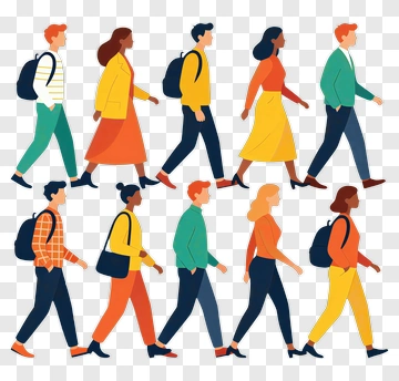 Group Of People Walking Together PNG