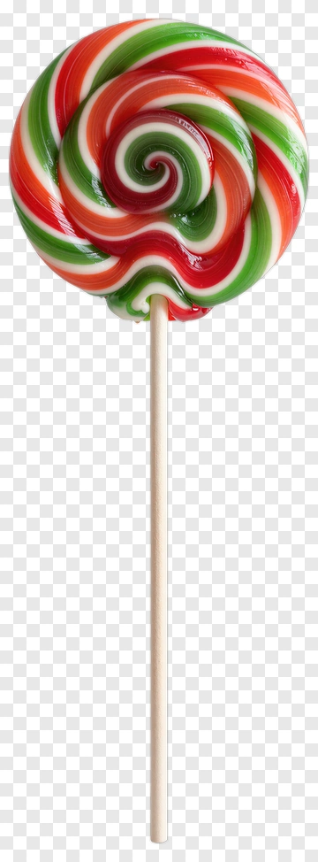 Swirled Lollipop With Red Green And White PNG