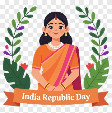 Woman Celebrating India Republic Day PNG