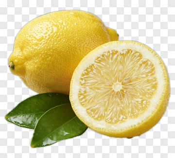 Fresh Lemon With Green Leaves PNG