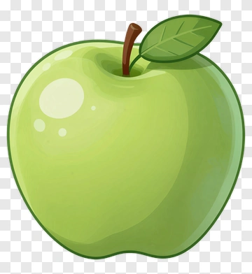 Green Apple With Leaf PNG
