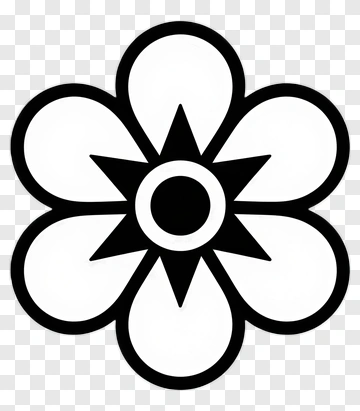 Minimalist Black And White Flower PNG