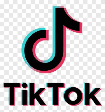 TikTok Logo With Cyan And Pink Accents PNG