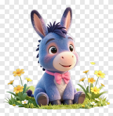 Cute Cartoon Donkey With Bow Tie PNG