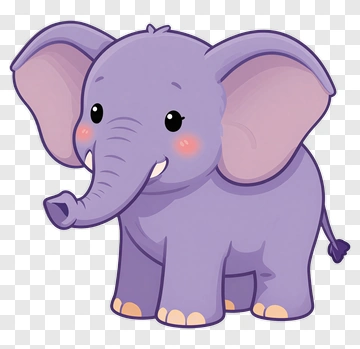 Cute Purple Elephant PNG