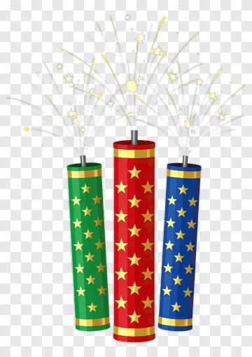 Three Colorful Fireworks PNG