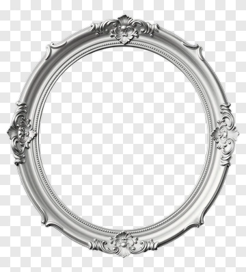 Ornate Silver Mirror PNG