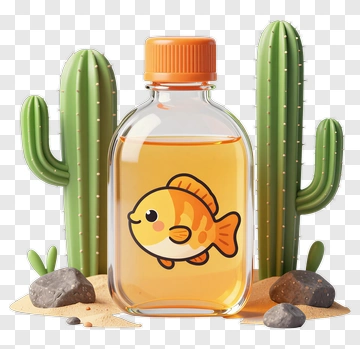 Cactus Bottle With Fish PNG
