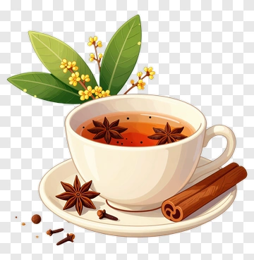 Tea Cup With Spices PNG