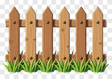 Wooden Fence With Green Grass PNG
