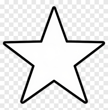 White Star With Black Outline PNG