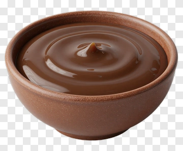 Rich Chocolate Sauce In Ceramic Bowl PNG