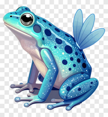 Blue Fairy Frog With Wings PNG