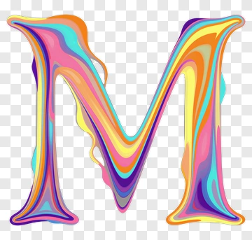 Vibrant Retro Letter M PNG
