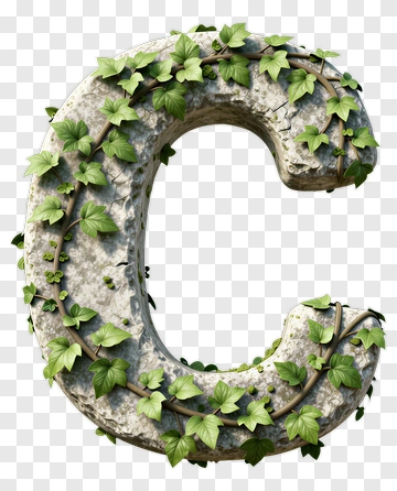 Stone Letter C With Ivy PNG
