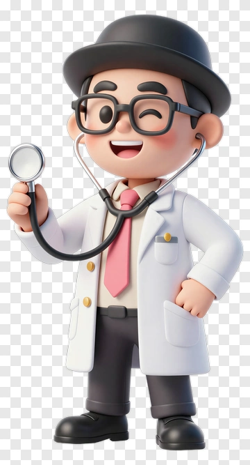 Cartoon Doctor With Stethoscope PNG