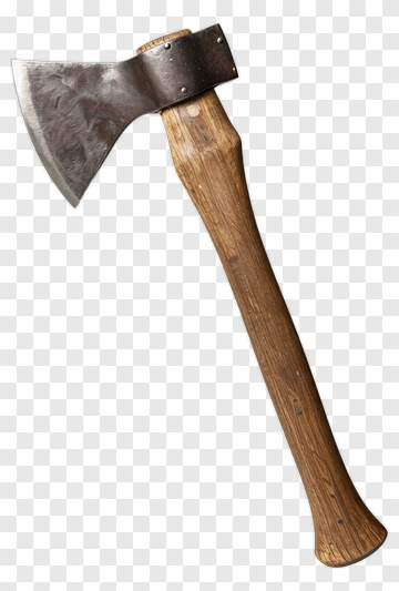 Wooden Handle Axe With Metal Blade PNG