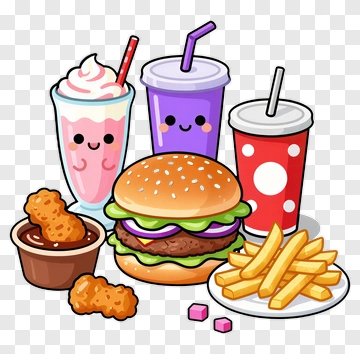 Cute Fast Food Set PNG