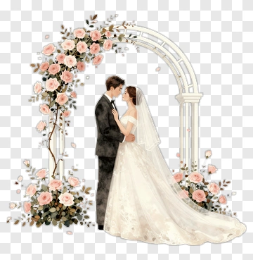 Couple Under Rose Arch PNG