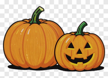 Two Pumpkins One Jack-o-lantern PNG