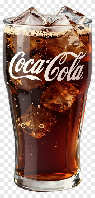 Coca-Cola In A Glass With Ice PNG